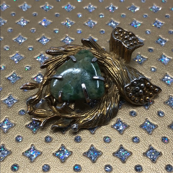 Vintage Gemstone Pen Gold Tone - Picture 2 of 7